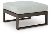 Beachloft Black/Gray Outdoor Ottoman with Cushion - P490-814