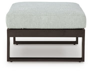 Beachloft Black/Gray Outdoor Ottoman with Cushion - P490-814