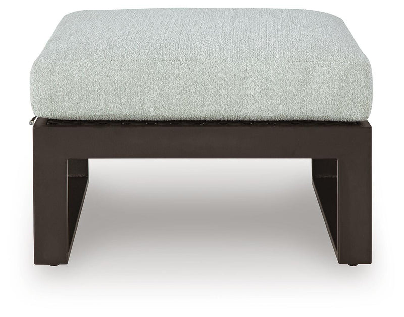 Beachloft Black/Gray Outdoor Ottoman with Cushion - P490-814