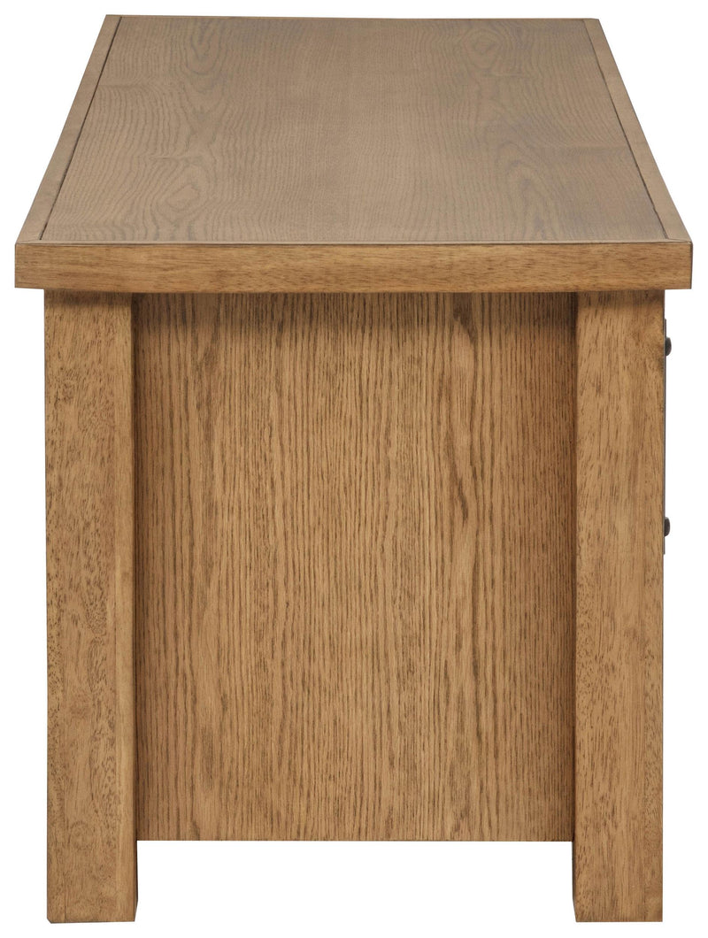 Beasley 2-Door 71-Inch Wood TV Stand Media Console Golden Oak - 723323