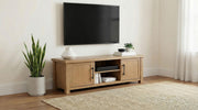 Beasley 2-Door 71-Inch Wood TV Stand Media Console Golden Oak - 723323