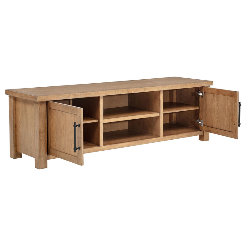 Beasley 2-Door 71-Inch Wood TV Stand Media Console Golden Oak - 723323