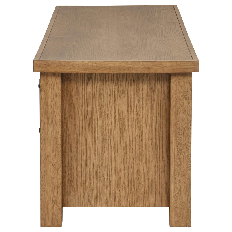 Beasley 2-Door 71-Inch Wood TV Stand Media Console Golden Oak - 723323