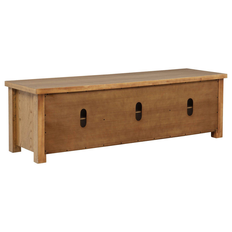 Beasley 2-Door 71-Inch Wood TV Stand Media Console Golden Oak - 723323