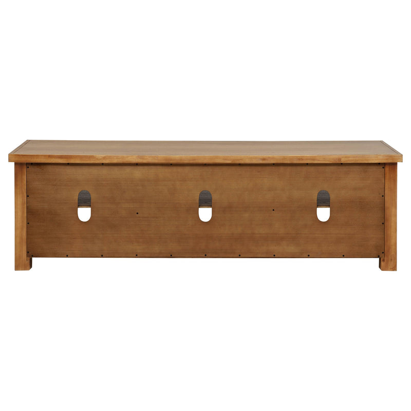 Beasley 2-Door 71-Inch Wood TV Stand Media Console Golden Oak - 723323