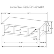 Beasley 2-Drawer Wood Coffee Table Golden Oak - 723328