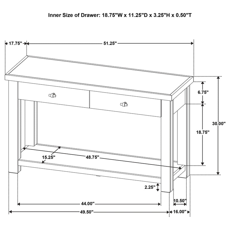 Beasley 2-Drawer Wood Console Table Golden Oak - 723329