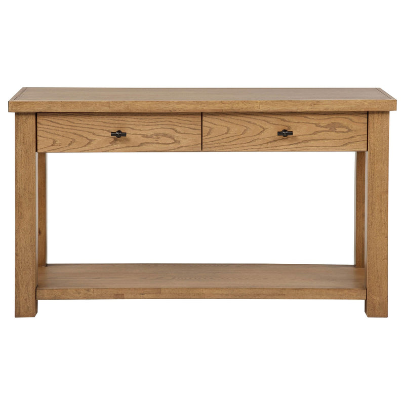 Beasley 2-Drawer Wood Console Table Golden Oak - 723329