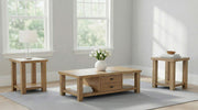 Beasley 3-Piece Wood Coffee Table Set Golden Oak - 723328-S3