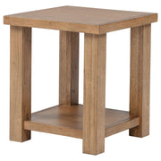 Beasley Square Wood End Side Table With Shelf Golden Oak - 723327