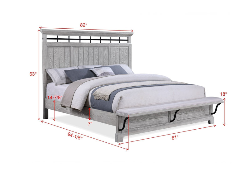 Beckett Rustic Gray Footboard Bench Panel Bedroom Set - DMV FurnitureBedroom Set