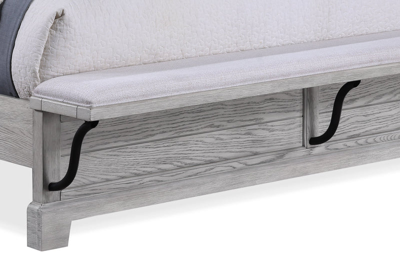 Beckett Rustic Gray King Footboard Bench Panel Bed - DMV FurnitureKing Bed
