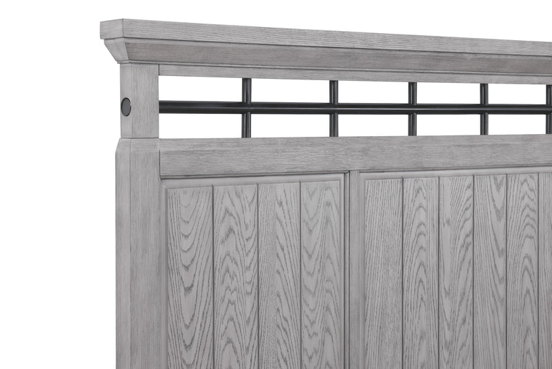 Beckett Rustic Gray King Footboard Bench Panel Bed - DMV FurnitureKing Bed