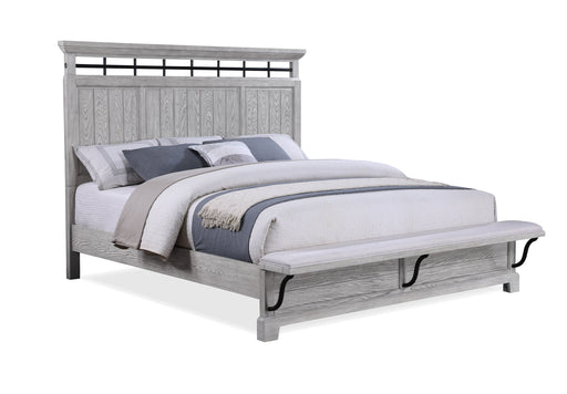 Beckett Rustic Gray King Footboard Bench Panel Bed - DMV FurnitureKing Bed