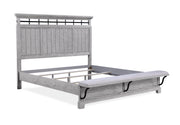 Beckett Rustic Gray King Footboard Bench Panel Bed - DMV FurnitureKing Bed