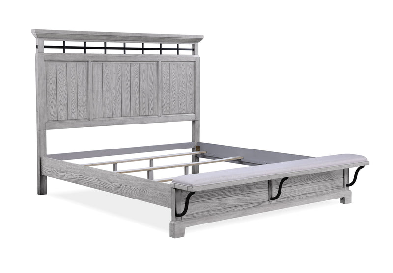 Beckett Rustic Gray King Footboard Bench Panel Bed - DMV FurnitureKing Bed