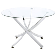 Beckham Round 46-inch Glass Top Dining Table Chrome - 106440