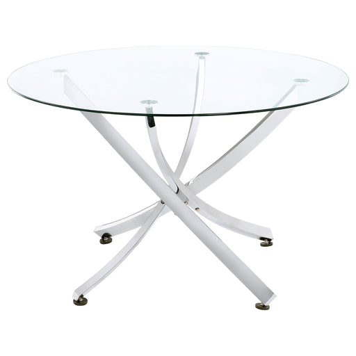 Beckham Round 46-inch Glass Top Dining Table Chrome - 106440