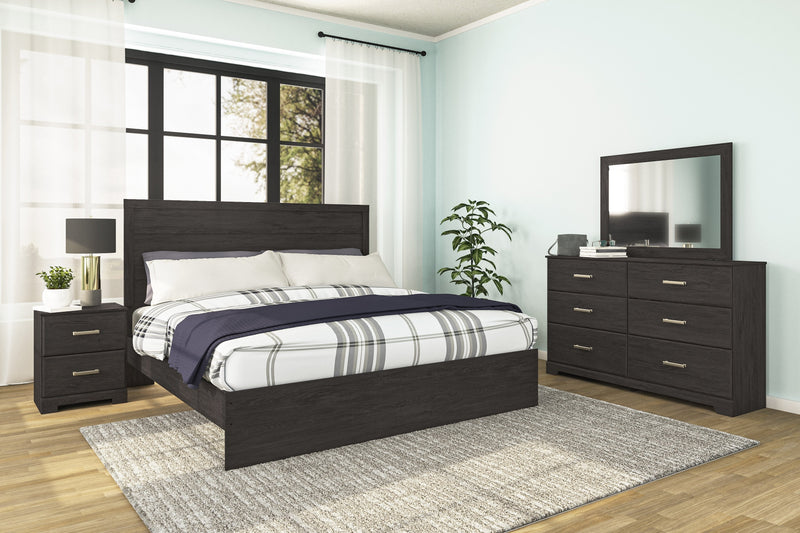 Belachime Black King Panel Bed - DMV FurnitureKing Bed