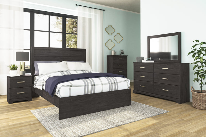 Belachime Black Queen Panel Bed - DMV FurnitureQueen Bed