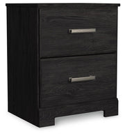 Belachime Charcoal King Panel Bed and Nightstand - B2589B9