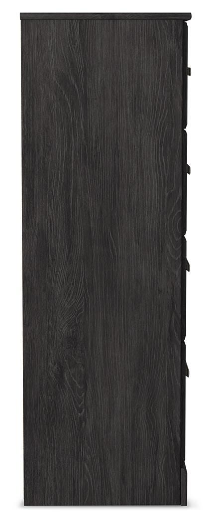 Belachime Charcoal King Panel Bed, Dresser, Chest and 2 Nightstands - B2589B14