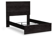 Belachime Full Panel Bed with 2 Nightstands in Charcoal - PKG018419