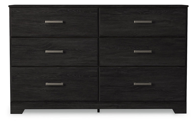 Belachime Twin Panel Bed with Dresser in Charcoal - PKG016240