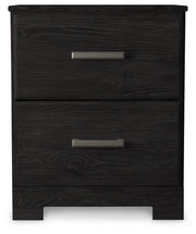 Belachime Twin Panel Bed with Nightstand in Charcoal - PKG018421