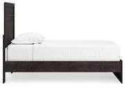 Belachime Twin Panel Bed with Nightstand in Charcoal - PKG018421