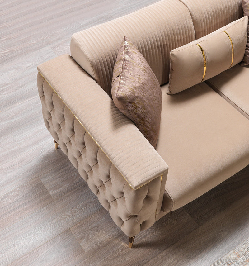 Belinda Coffee Velvet Sofa & Loveseat