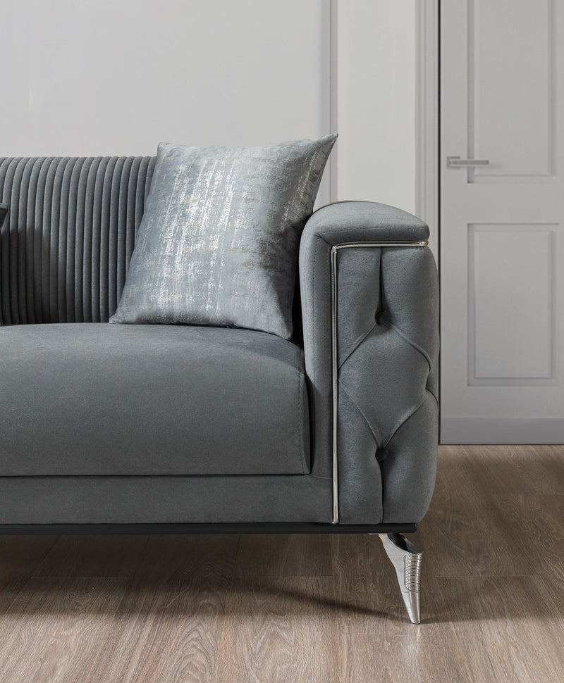 Belinda Gray Velvet Sofa & Loveseat