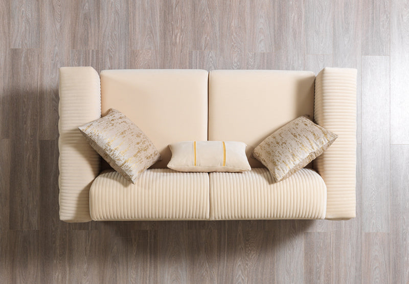 Belinda Ivory Velvet Sofa & Loveseat