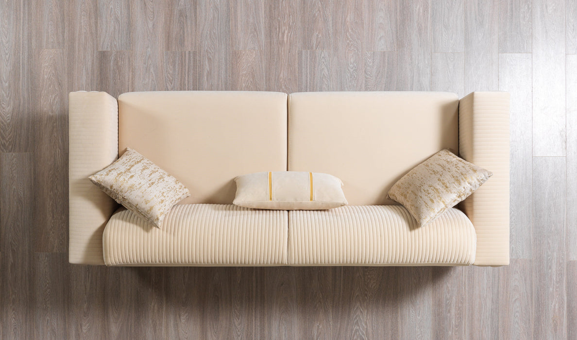 Belinda Ivory Velvet Sofa & Loveseat