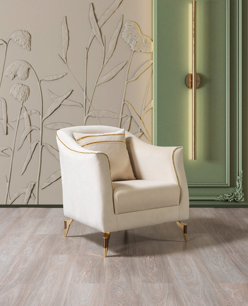 Belinda Ivory Velvet Sofa & Loveseat