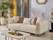 Bella Stationary Loveseat Cream in Cream - 101-BEL-55429-2