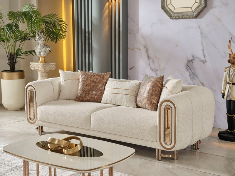 Bella Stationary Sofa Cream in Cream - 101-BEL-55429-3
