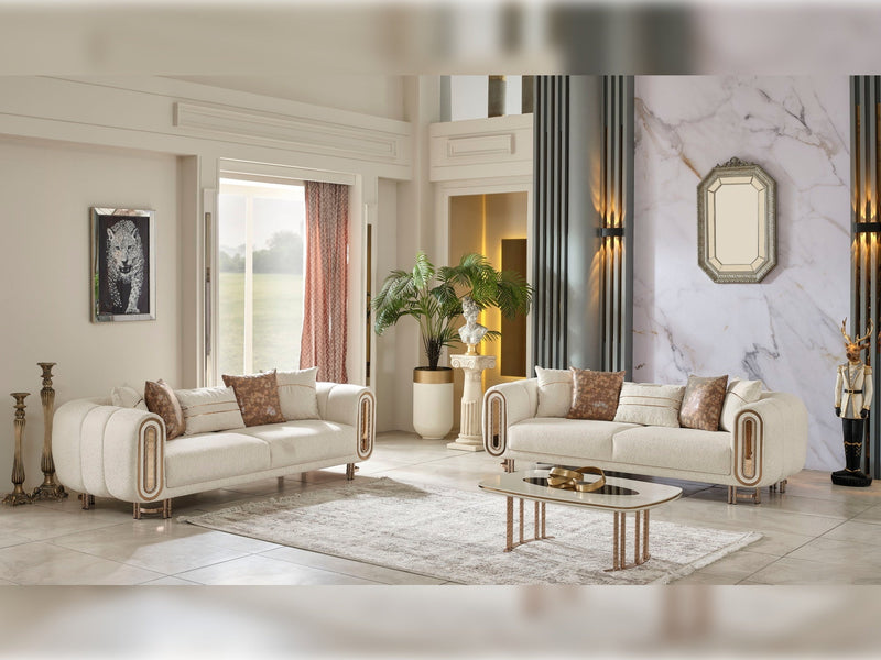 Bella Stationary Sofa Cream in Cream - 101-BEL-55429-3