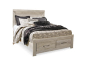 Bellaby Queen Platform Bed with 2 Storage Drawers with Dresser in Whitewash - PKG004718