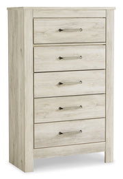 Bellaby Queen Platform Bed with 2 Storage Drawers with Mirrored Dresser, Chest and 2 Nightstands in Whitewash from Ashley - DMV Furniture