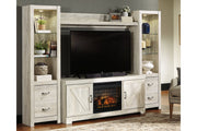 Bellaby Whitewash 4 - Piece Entertainment Center with Electric Fireplace - DMV FurnitureEntertainment Center