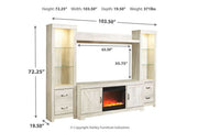 Bellaby Whitewash 4 - Piece Entertainment Center with Fireplace - DMV FurnitureEntertainment Center
