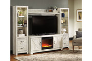 Bellaby Whitewash 4 - Piece Entertainment Center with Fireplace - DMV FurnitureEntertainment Center