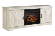 Bellaby Whitewash 63" TV Stand with Electric Fireplace - DMV FurnitureTV Stand