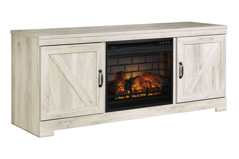 Bellaby Whitewash 63" TV Stand with Electric Fireplace - DMV FurnitureTV Stand