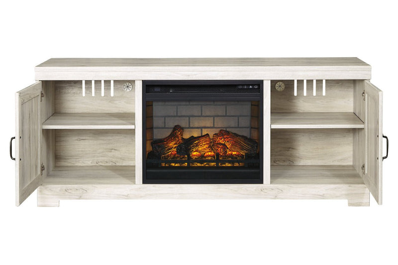 Bellaby Whitewash 63" TV Stand with Electric Fireplace - DMV FurnitureTV Stand