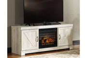 Bellaby Whitewash 63" TV Stand with Electric Fireplace - DMV FurnitureTV Stand