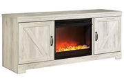 Bellaby Whitewash 63" TV Stand with Fireplace - DMV FurnitureTV Stand