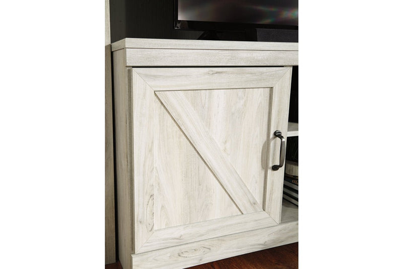 Bellaby Whitewash 63" TV Stand with Fireplace - DMV FurnitureTV Stand
