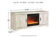 Bellaby Whitewash 63" TV Stand with Fireplace - DMV FurnitureTV Stand